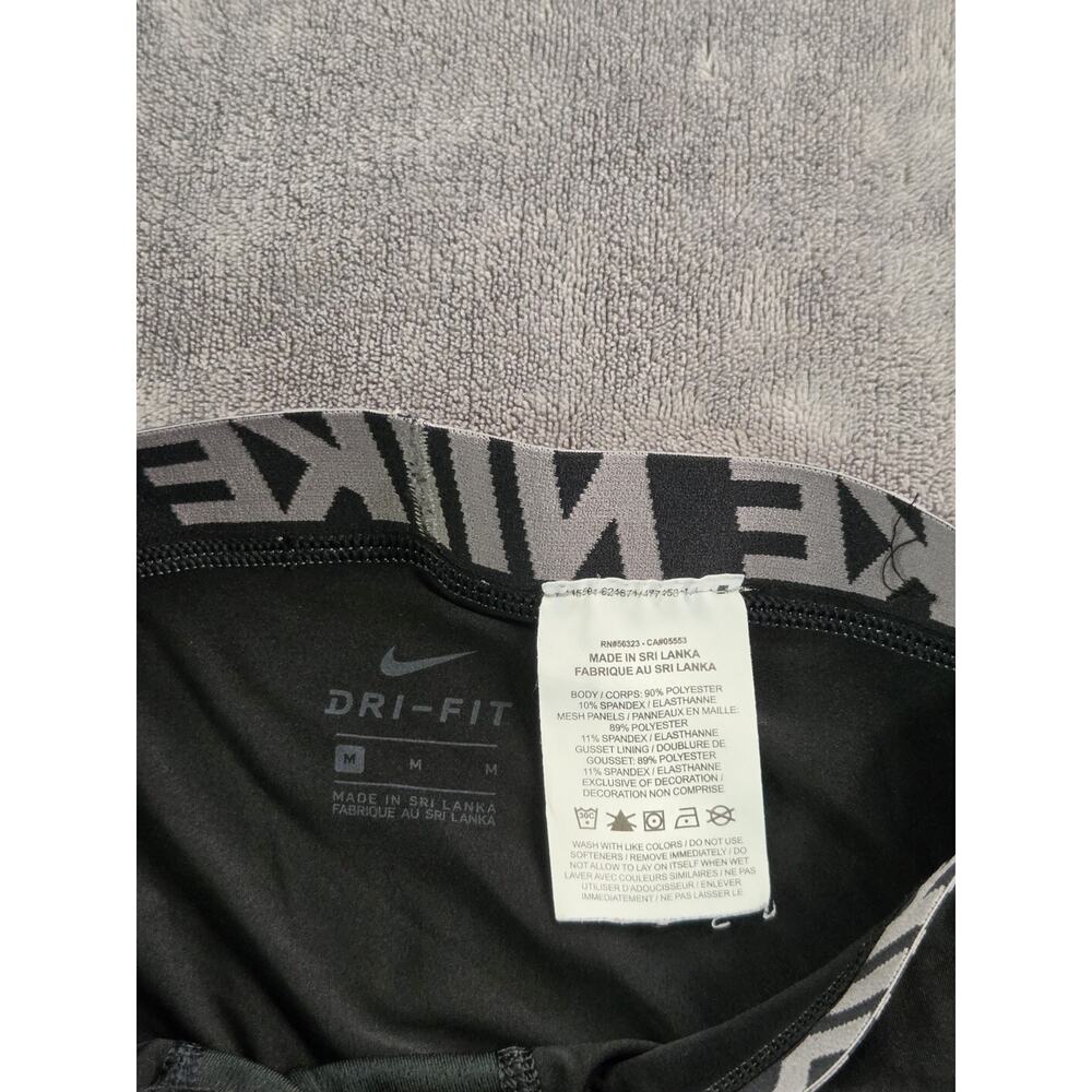 Nike Leggings Men's Sz M Black Dri Fit Capri Swoosh Compression Pull On Gym Z2 - Picture 6 of 10